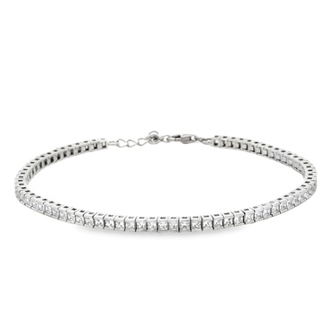 Stříbrný náramek se zirkony 18+2cm